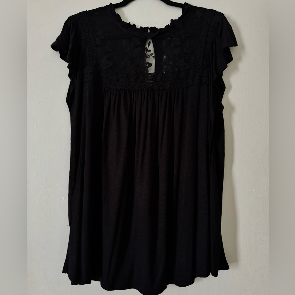Torrid Black Lace Inset Top